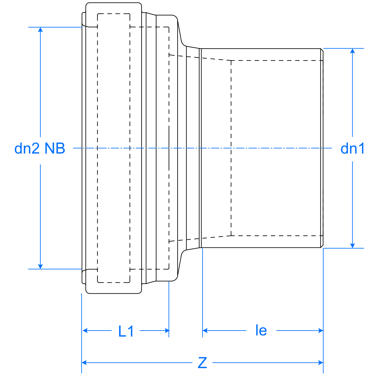 Transition Piece SDR17 PE Stoneware USTZ Ill