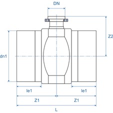W Fabricated Air Valve Tee+Flange Ill
