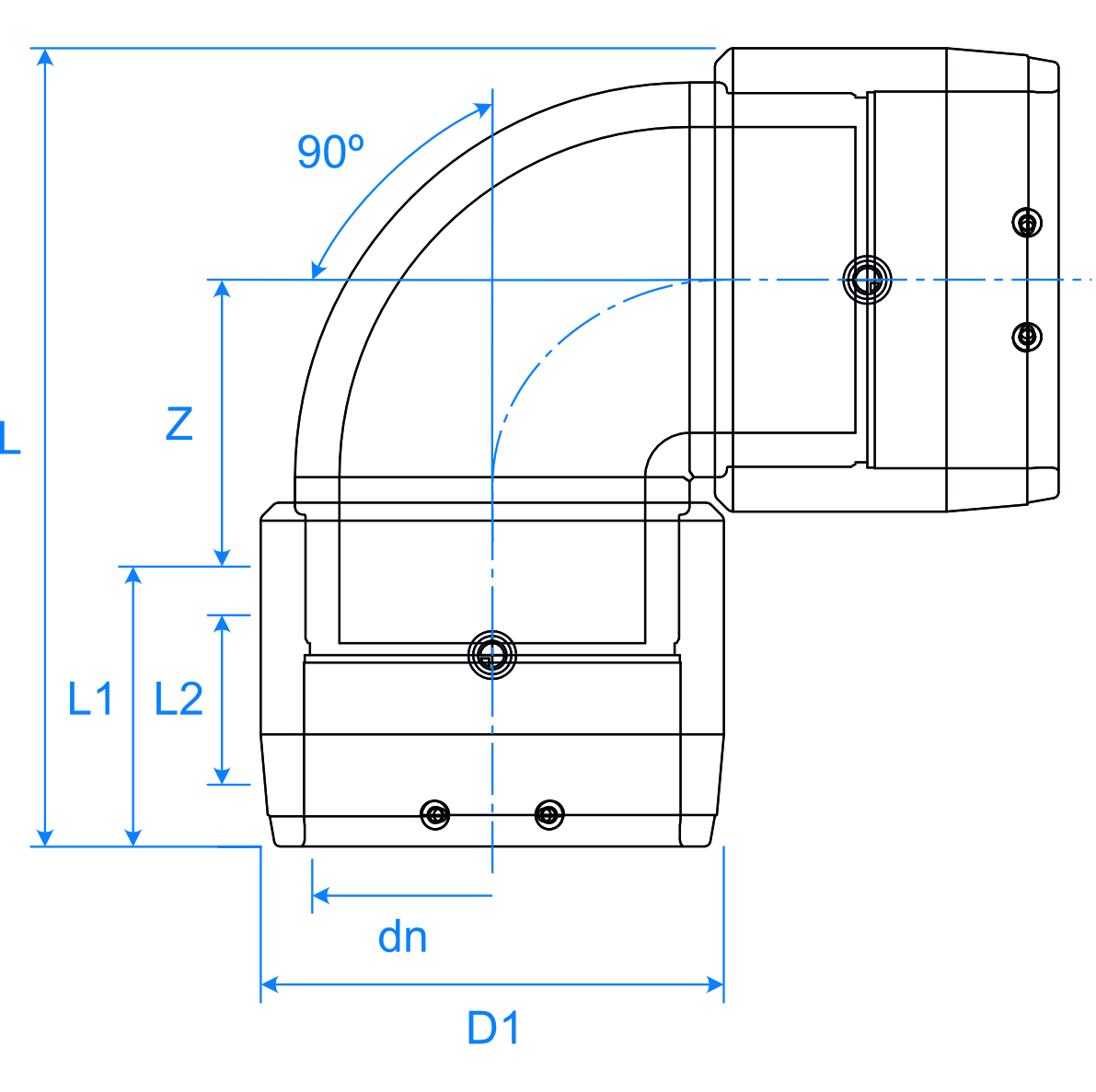 Friatec Elbow W90 XL EF Blk Ill