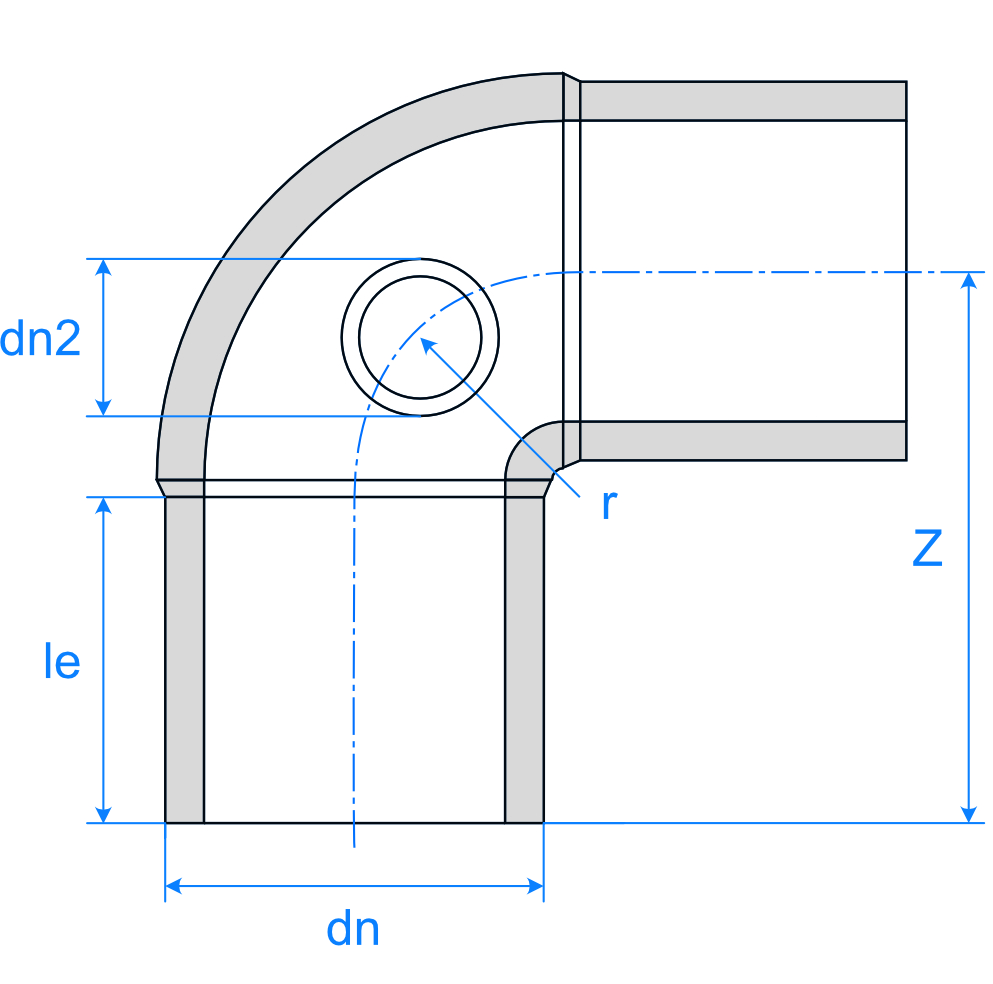 Inspection Elbow Mld 90 LS Blk Ill